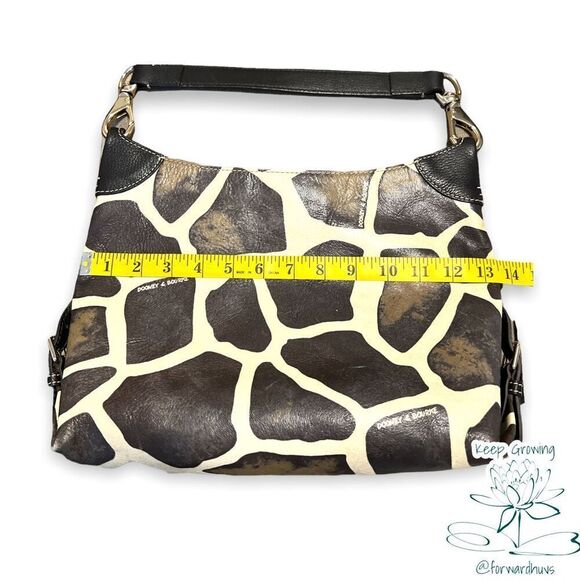 Dooney and Bourke Giraffe Pattern Coated Canvas Hobo Purse - Picture 9 of 12